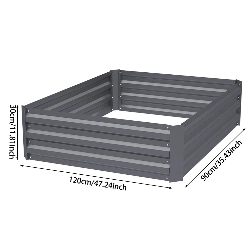 【Breeins】Metal Raised Garden Bed, Rectangle Raised Planter for Flowers Plants, Vegetables Herb