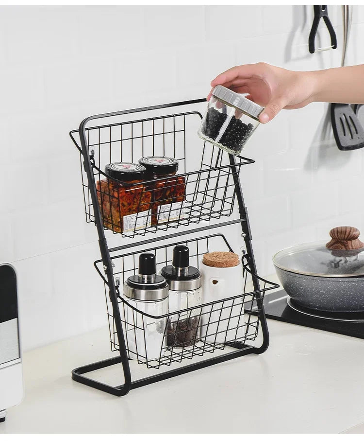 Fruit basket,,vegetable basket,Kitchen countertop storage basket,Wire removable storage rack,Spices and snack racks