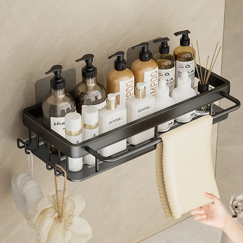 Bathroom & Kitchen Organizer – No-Drill 2-Tier Wall Shelf