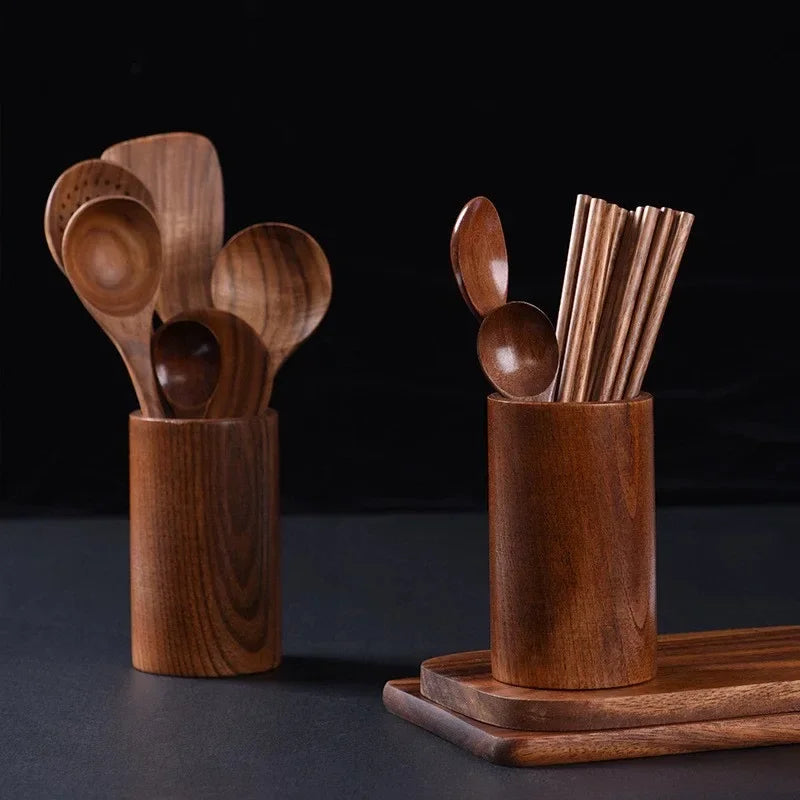 Bamboo Wooden Chopstick Holder with Drainage