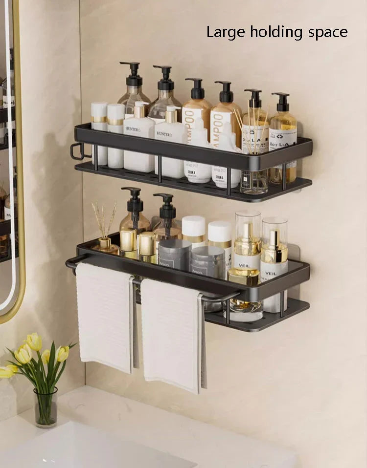 Bathroom & Kitchen Organizer – No-Drill 2-Tier Wall Shelf