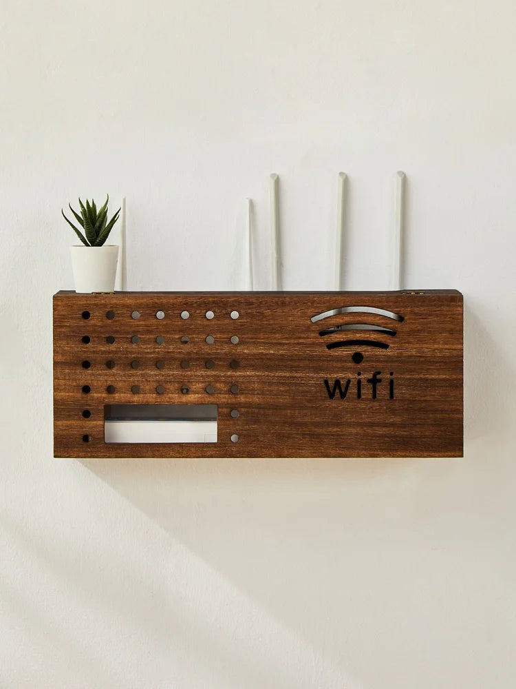 Solid Wood Wall-Mounted TV  Storage Box