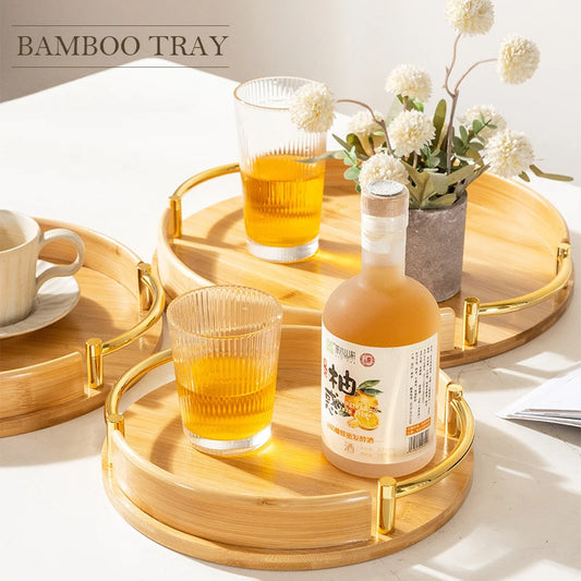 Modern Bamboo Round Tray