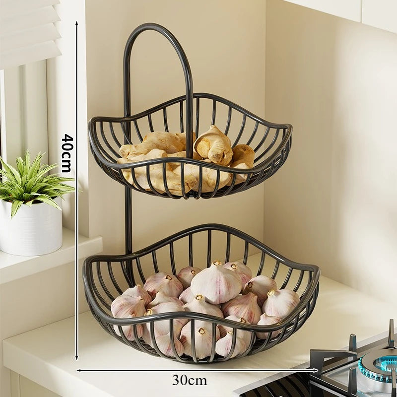 Decorative Modern Fruit Basket Vegetable Bread Holder Fruit Storage Rack Serving Tray Home Kitchen