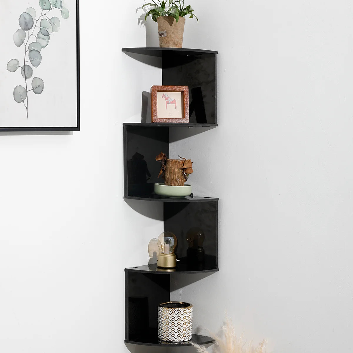 Wooden Burlywood Storage Shelf