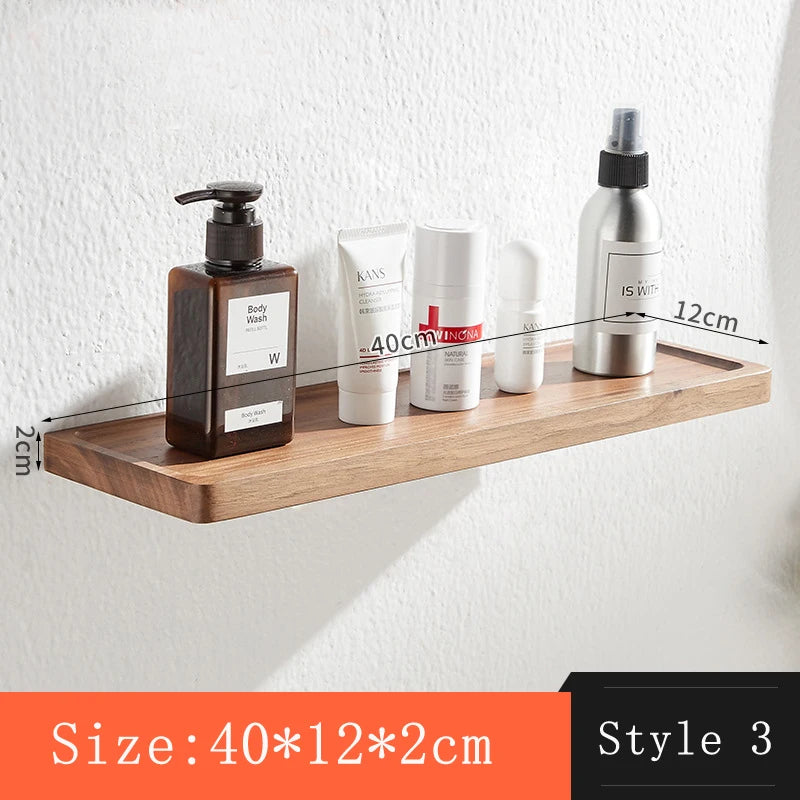 Walnut Wall-Mounted Storage Rack