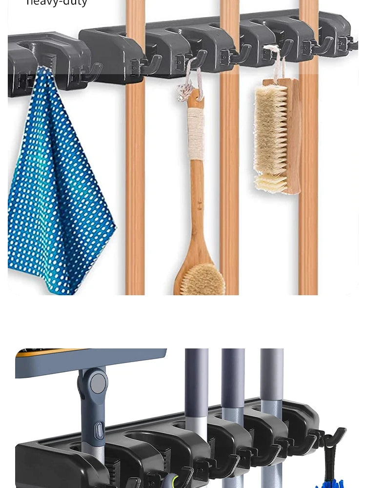 Multi-Functional Wall Mop & Broom Holder