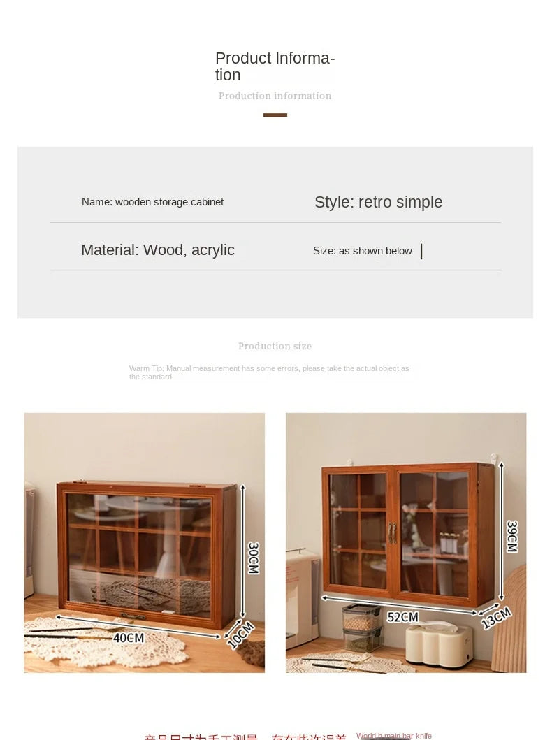 Solid Wood Vintage Cup Cabinet