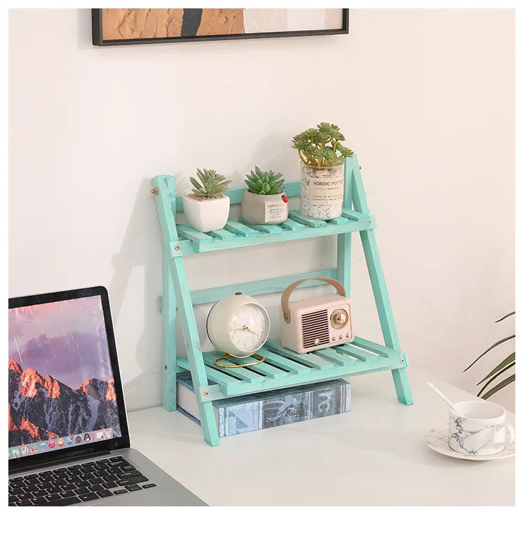 Wooden Storage Shelf 2-Tiers Desktop Organize