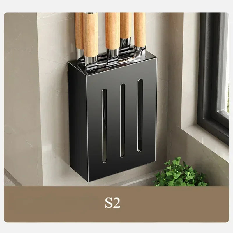 Stainless Steel Wall-Mounted Knife Holder