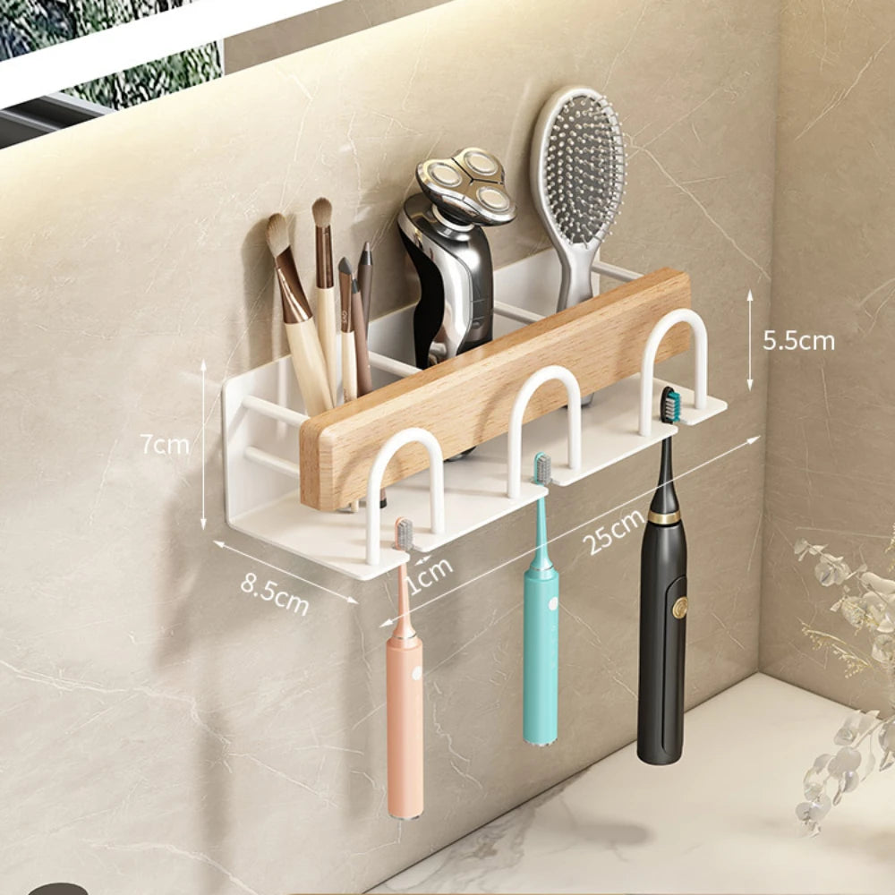 Minimalist Solid Wood Toothbrush & Toothpaste Holder