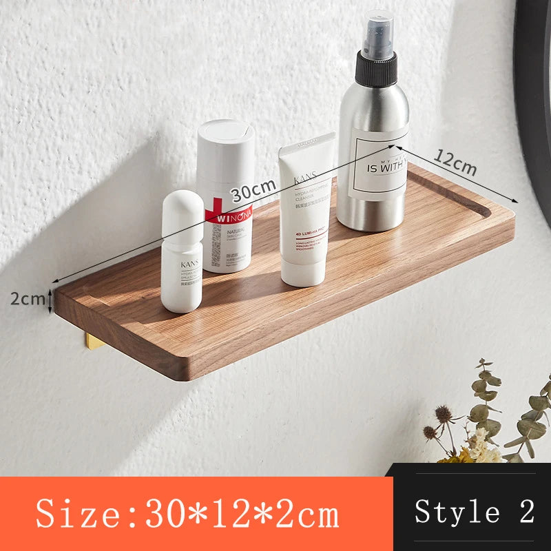 Walnut Wall-Mounted Storage Rack