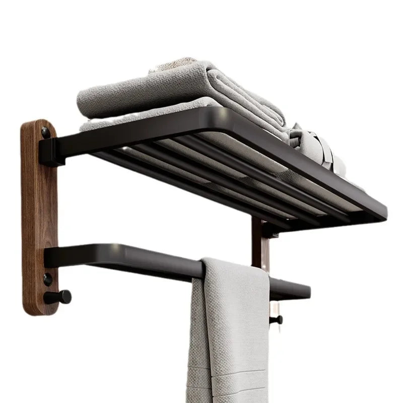 Walnut Wall-Mounted Towel Rack