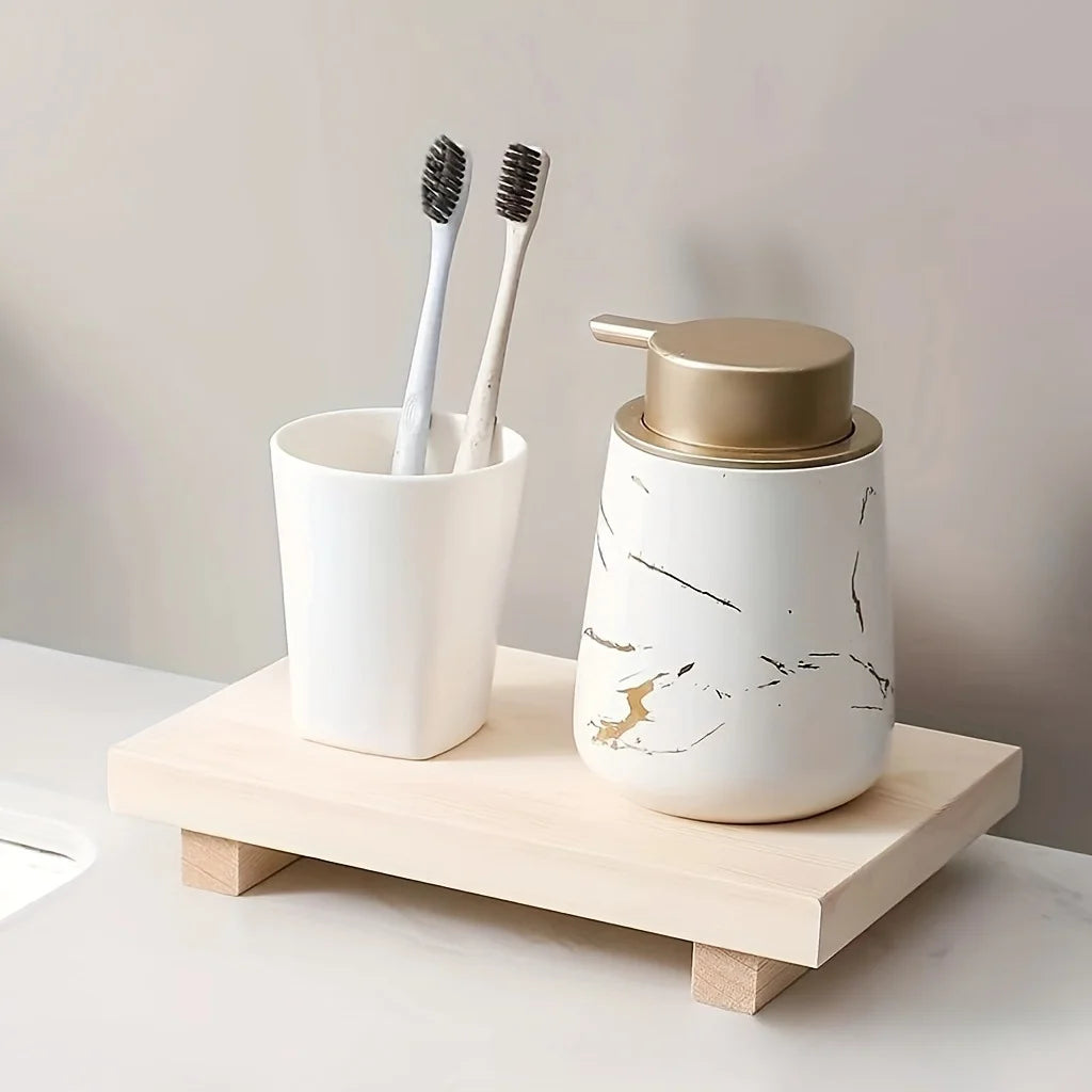 Minimalist Wooden Bathroom Pedestal Tray