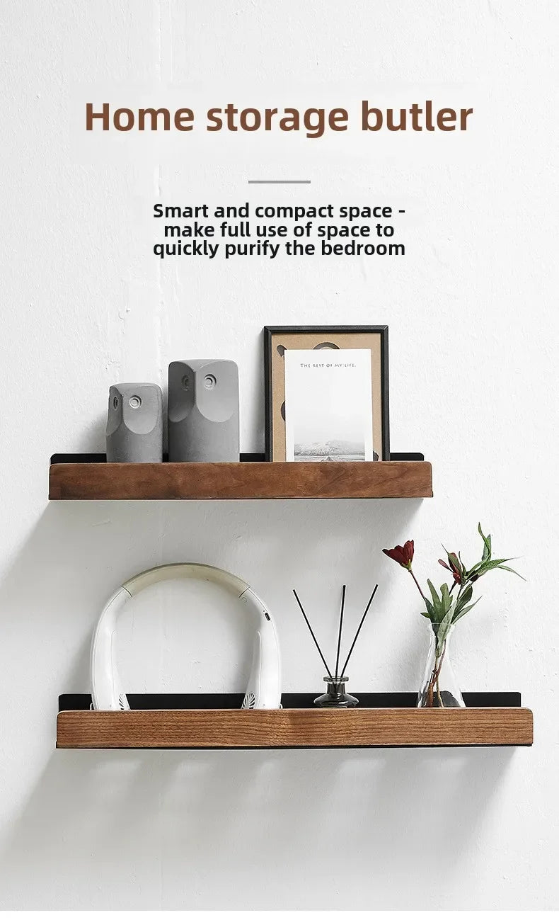 Wall-Mounted Wood Bathroom Shelf