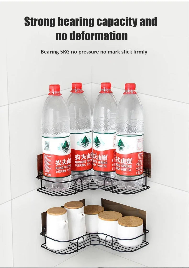 Corner Wall-Mounted Bathroom Shelf