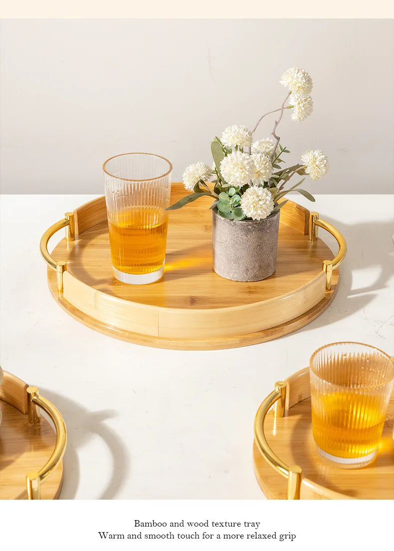 Modern Bamboo Round Tray