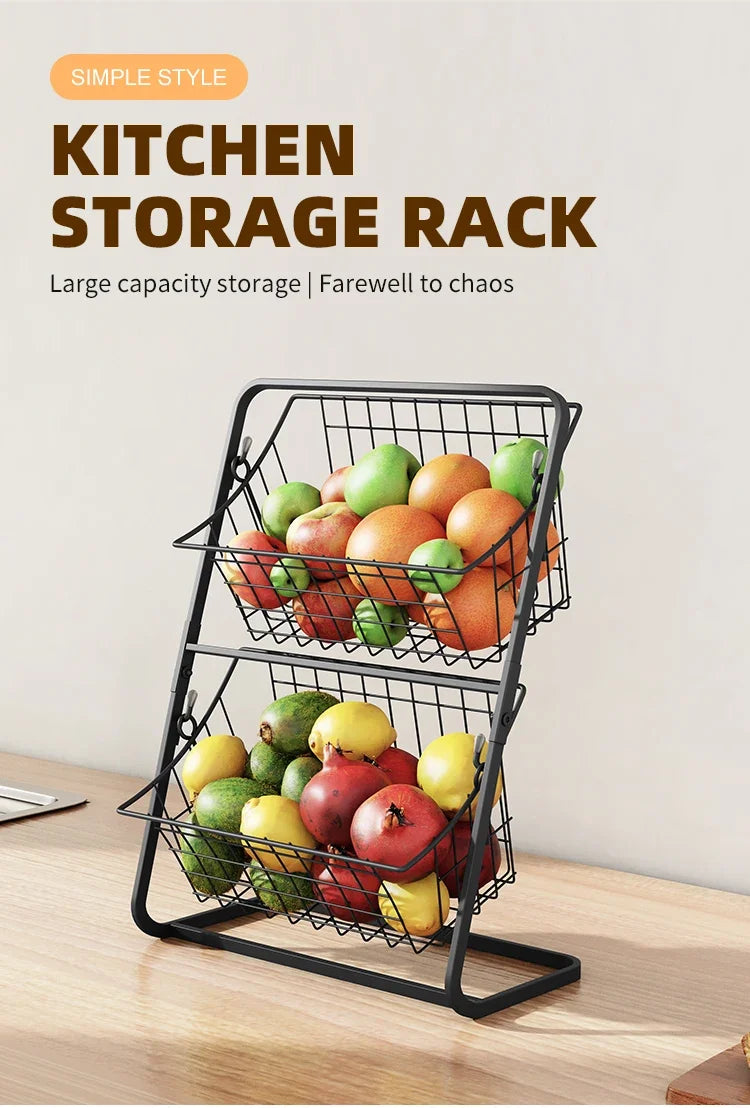 Fruit basket,,vegetable basket,Kitchen countertop storage basket,Wire removable storage rack,Spices and snack racks