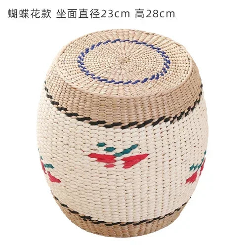 Tight Weave Sofa Seat Sturdy Sitting Stool Pine Shoe Changing Bench High Load-bearing Small Stools Suitable for Living Room