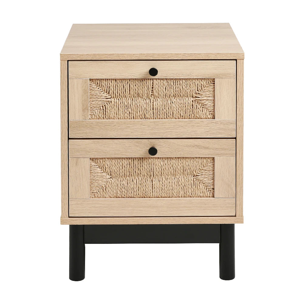 【Lifeideas】2/3-Drawer Woven Accent Cabinet Livingroom Bedroom Decoration Storage Shelf Modern Classic