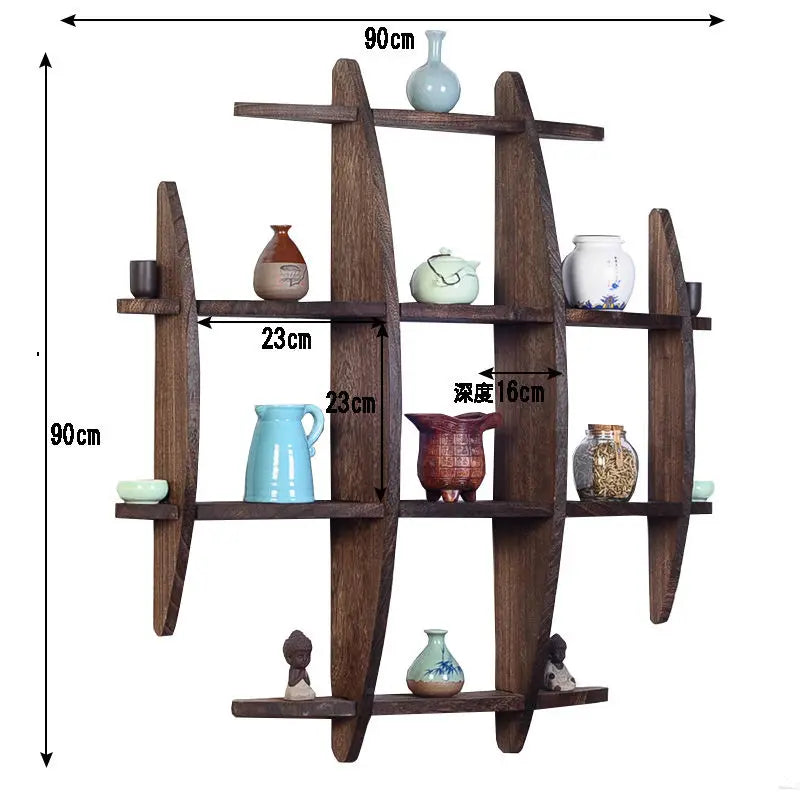 Minimalist Chinese Style Tea Set Display Rack