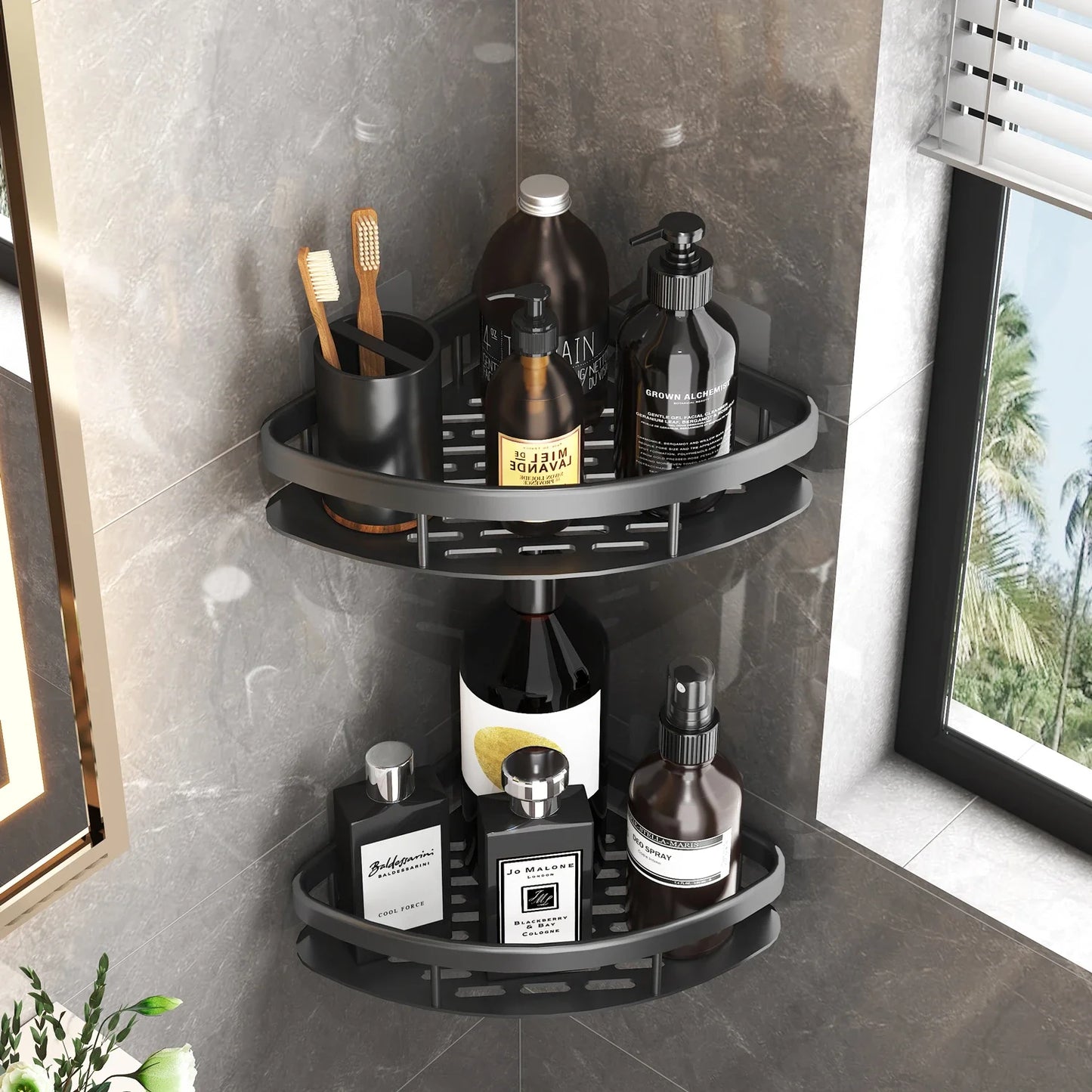 Modern  Bathroom Storage Rack - No-Drill