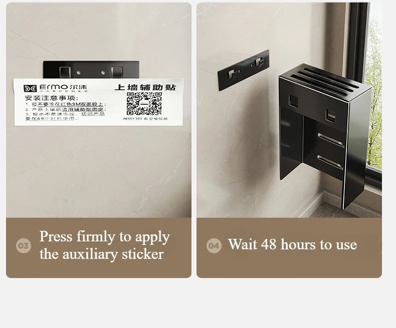Stainless Steel Wall-Mounted Knife Holder