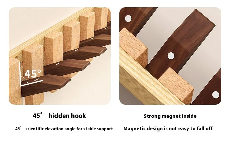 Wooden Piano Key Clothing Hooks