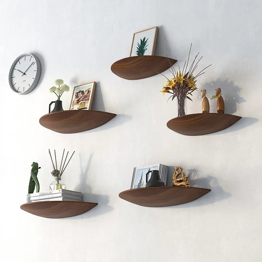 Half-Moon Wooden Wall Shelf