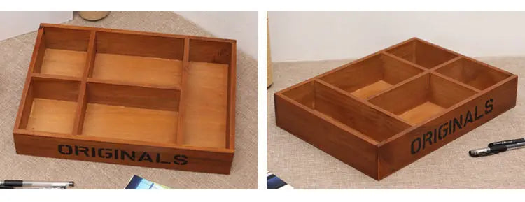 Vintage Wooden Desktop Organizer