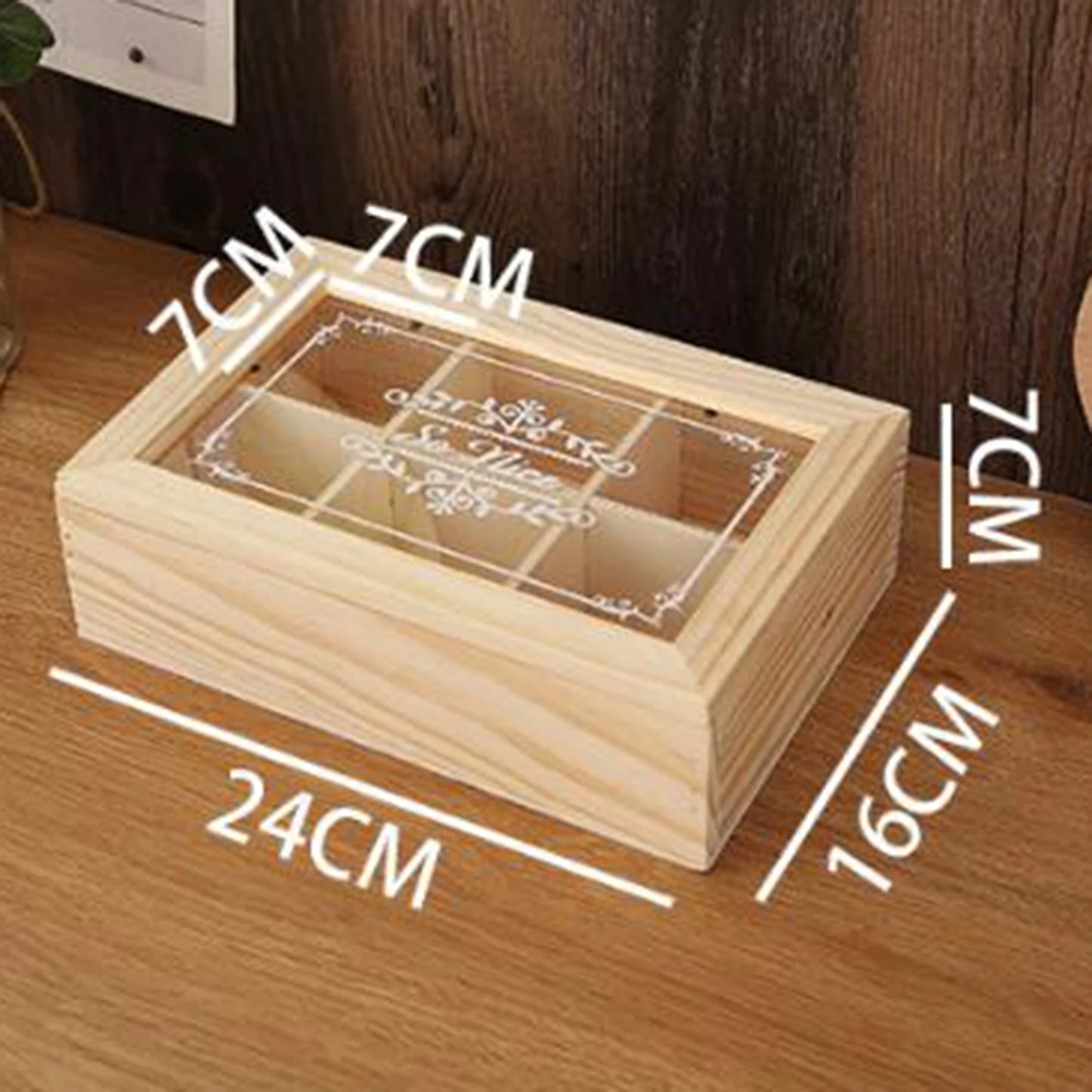 Wooden Tea Box Tea Storage Organizer