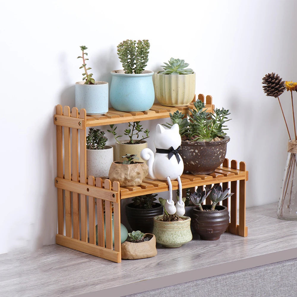 Indoor Plants Holder Wood Shelf Pot Organizer Bookshelf Balcony Bay Window Small Plant Flower Rack Storage Flower Pot Shelves
