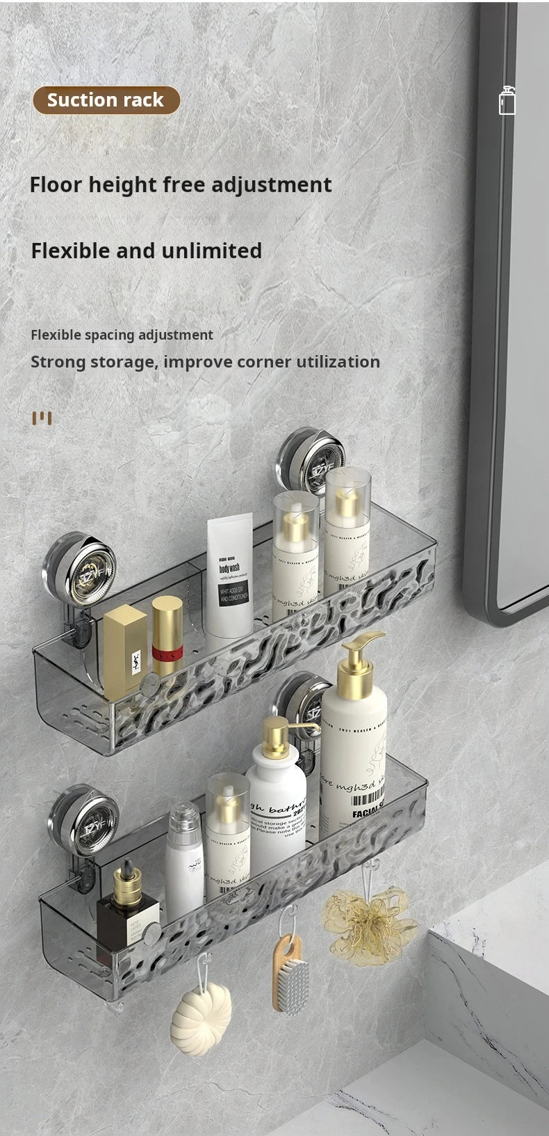 Suction Cup Bathroom Shelf