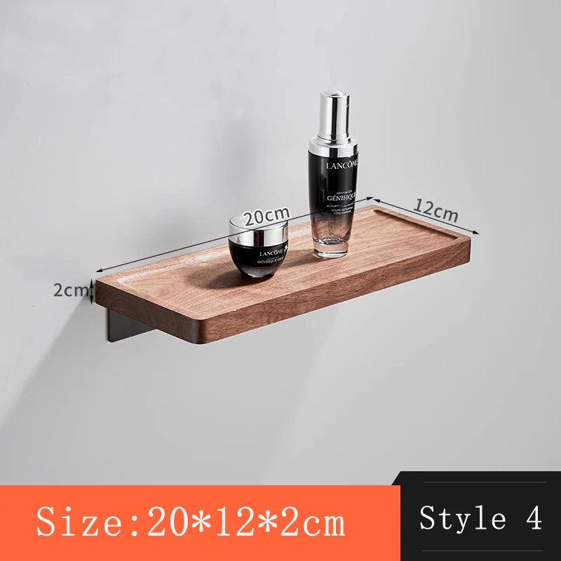 Walnut Wall-Mounted Storage Rack