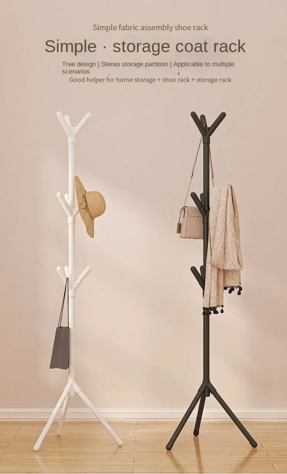 Floor-to-Ceiling Coat & Hat Rack
