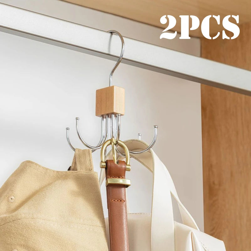 Wood & Stainless Steel Belt Rack