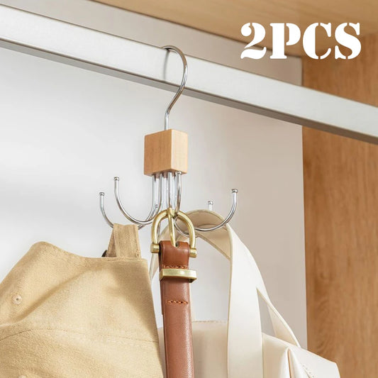 Wood & Stainless Steel Belt Rack