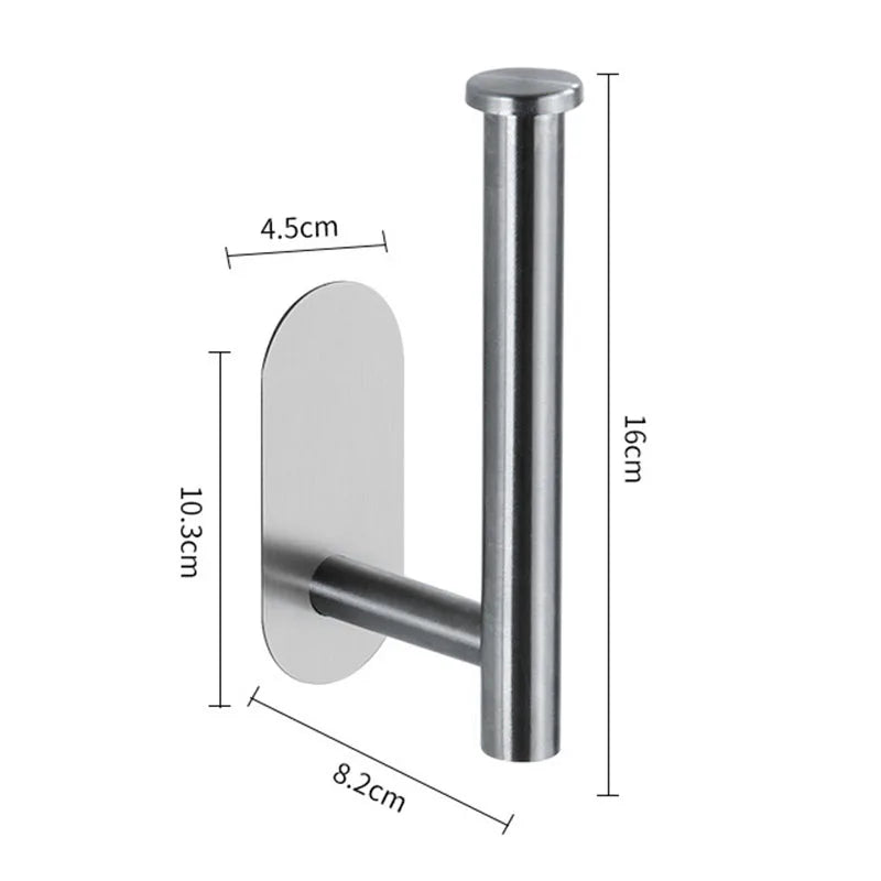Punch-Free Stainless Steel Toilet Paper Holder