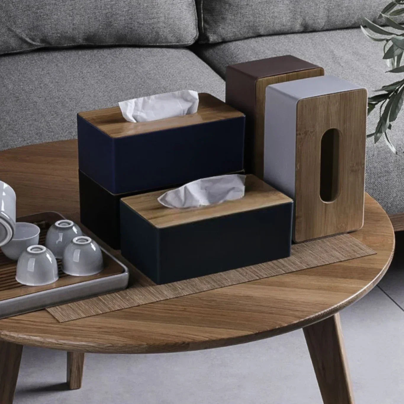 Wood & Bamboo Tissue Box