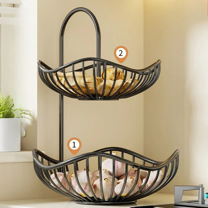 Decorative Modern Fruit Basket Vegetable Bread Holder Fruit Storage Rack Serving Tray Home Kitchen