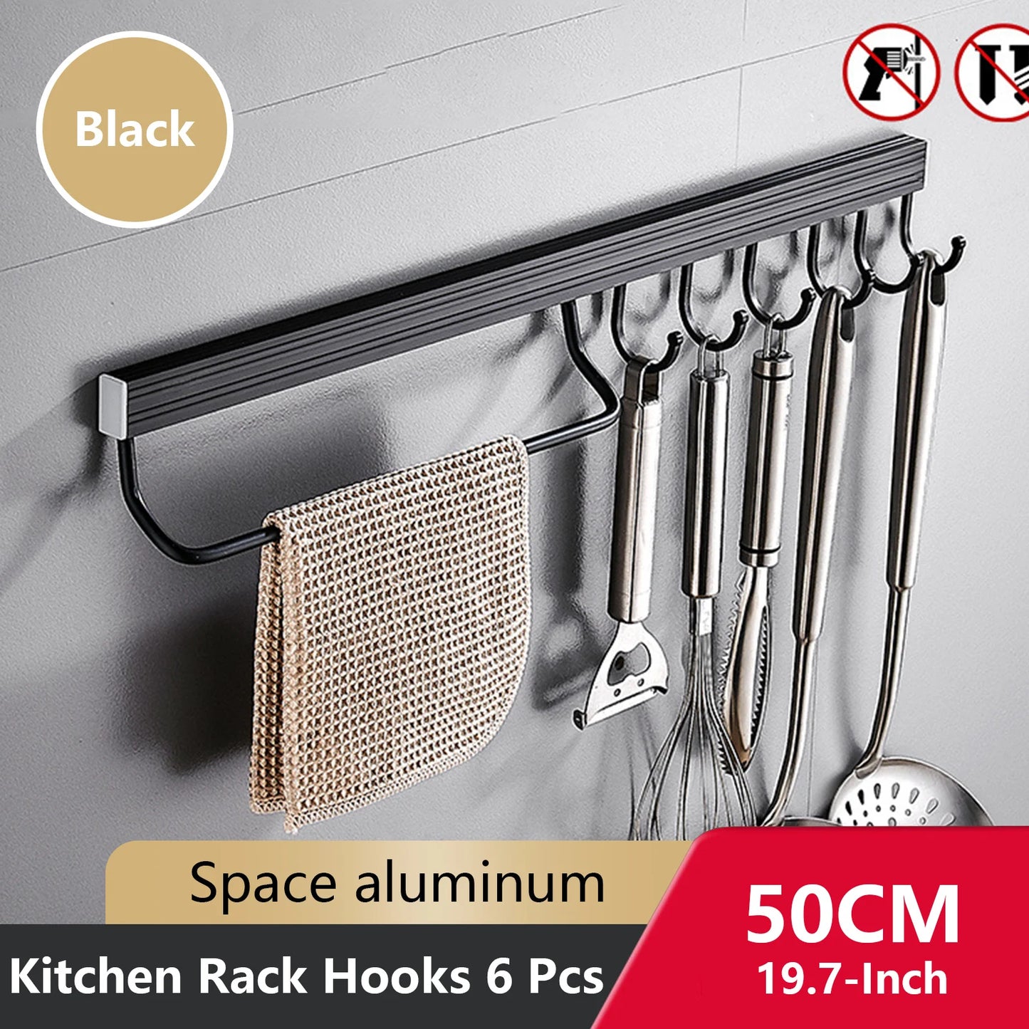 Wall Mounted Kitchen Hook Rack