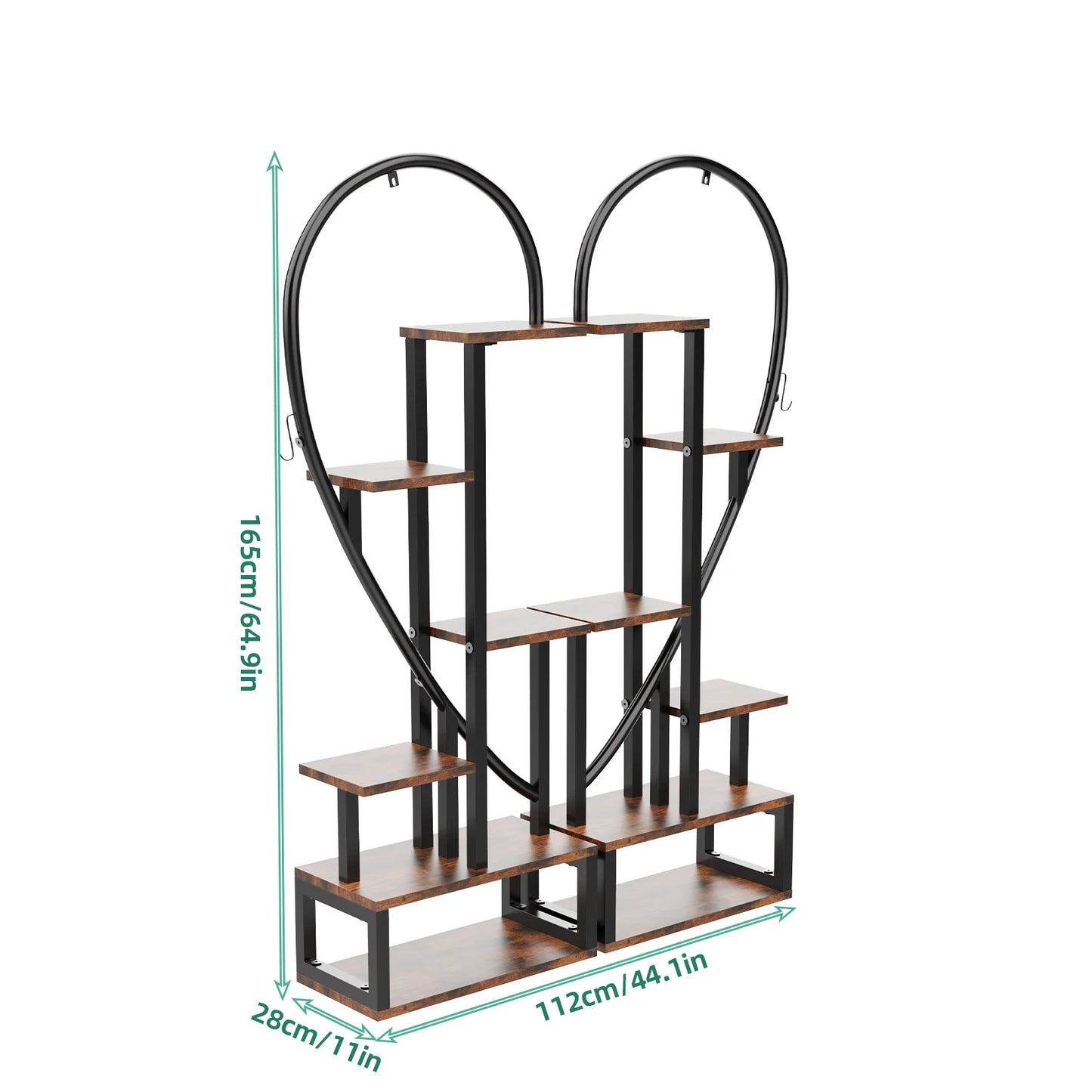 Heart-Shaped Wood & Metal Flower Display