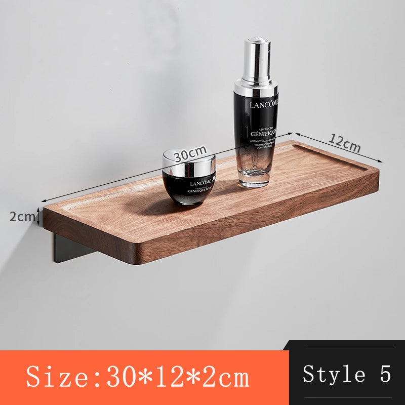 Walnut Wall-Mounted Storage Rack