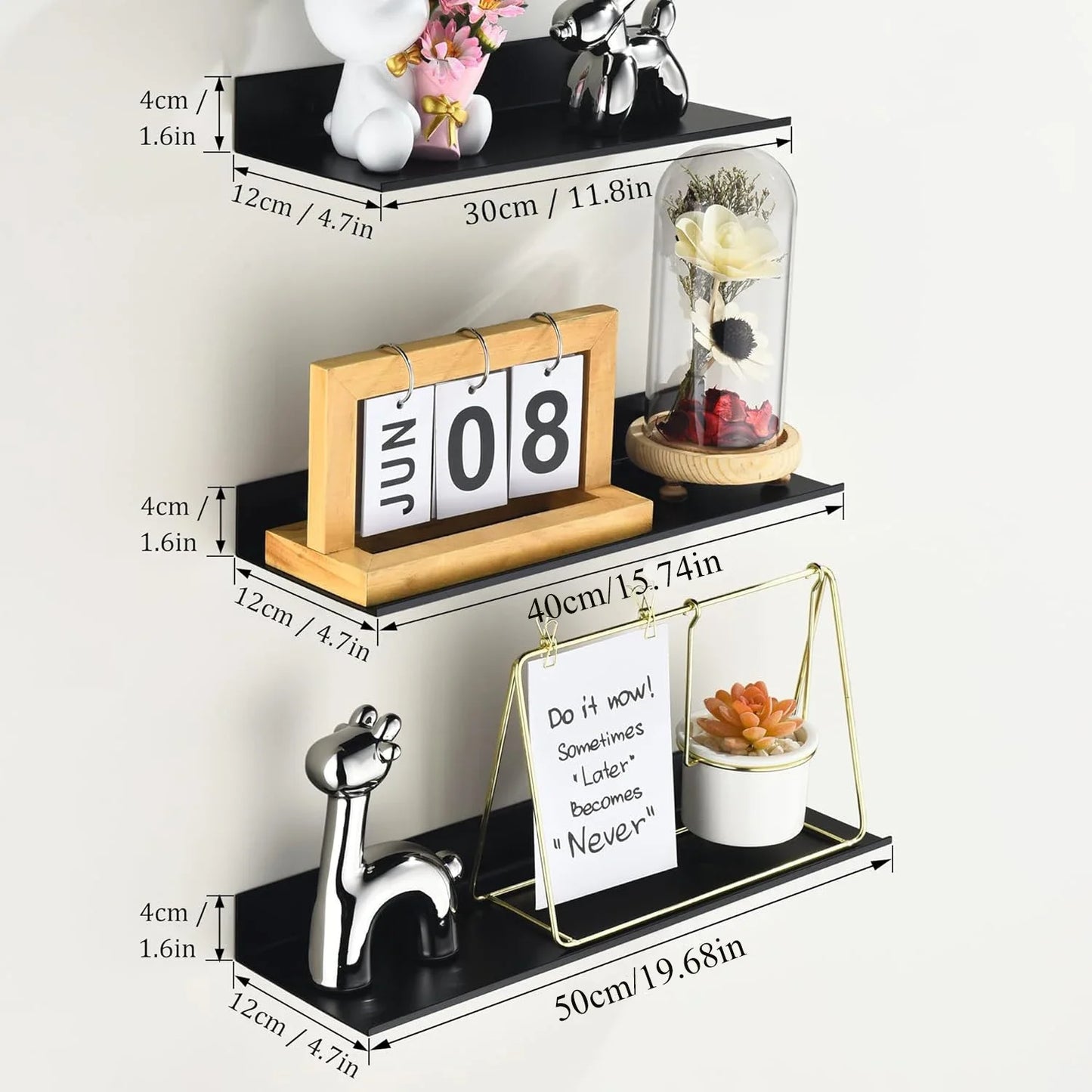 Black Space Aluminium Wall Shelf