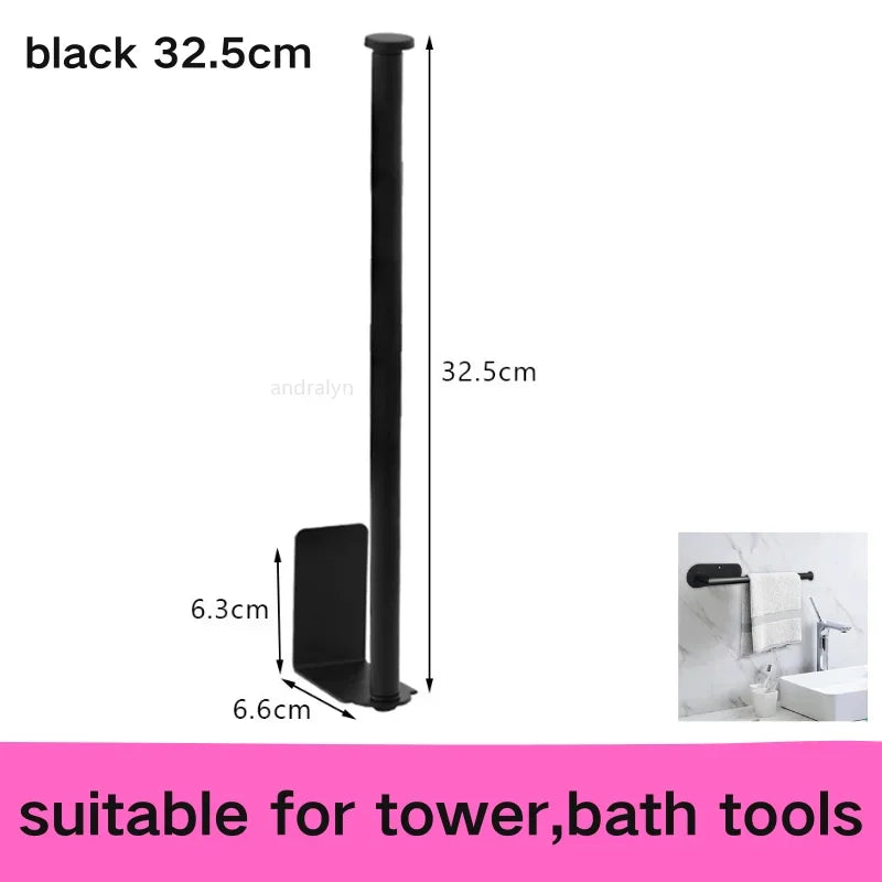 Stainless Steel Self-Adhesive Towel & Toilet Roll Holder – No Drills