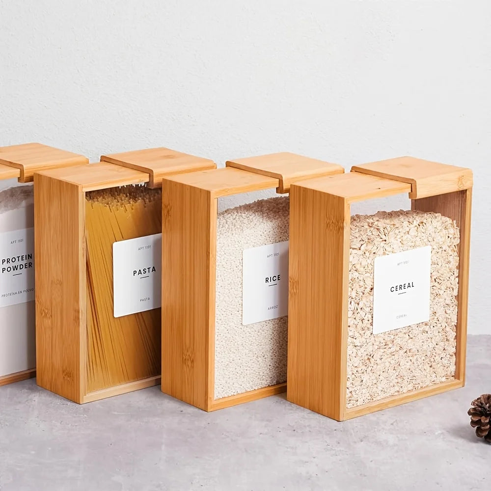 Multifunctional Bamboo Sliding Storage Box