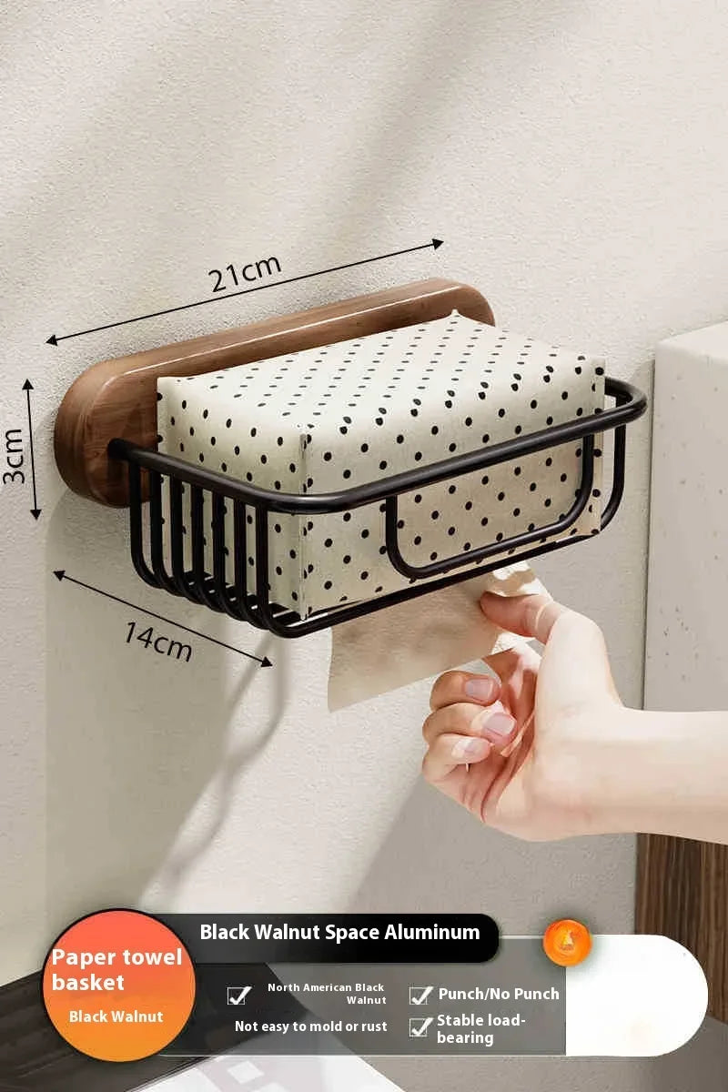 Walnut Wall-Mounted Towel Rack