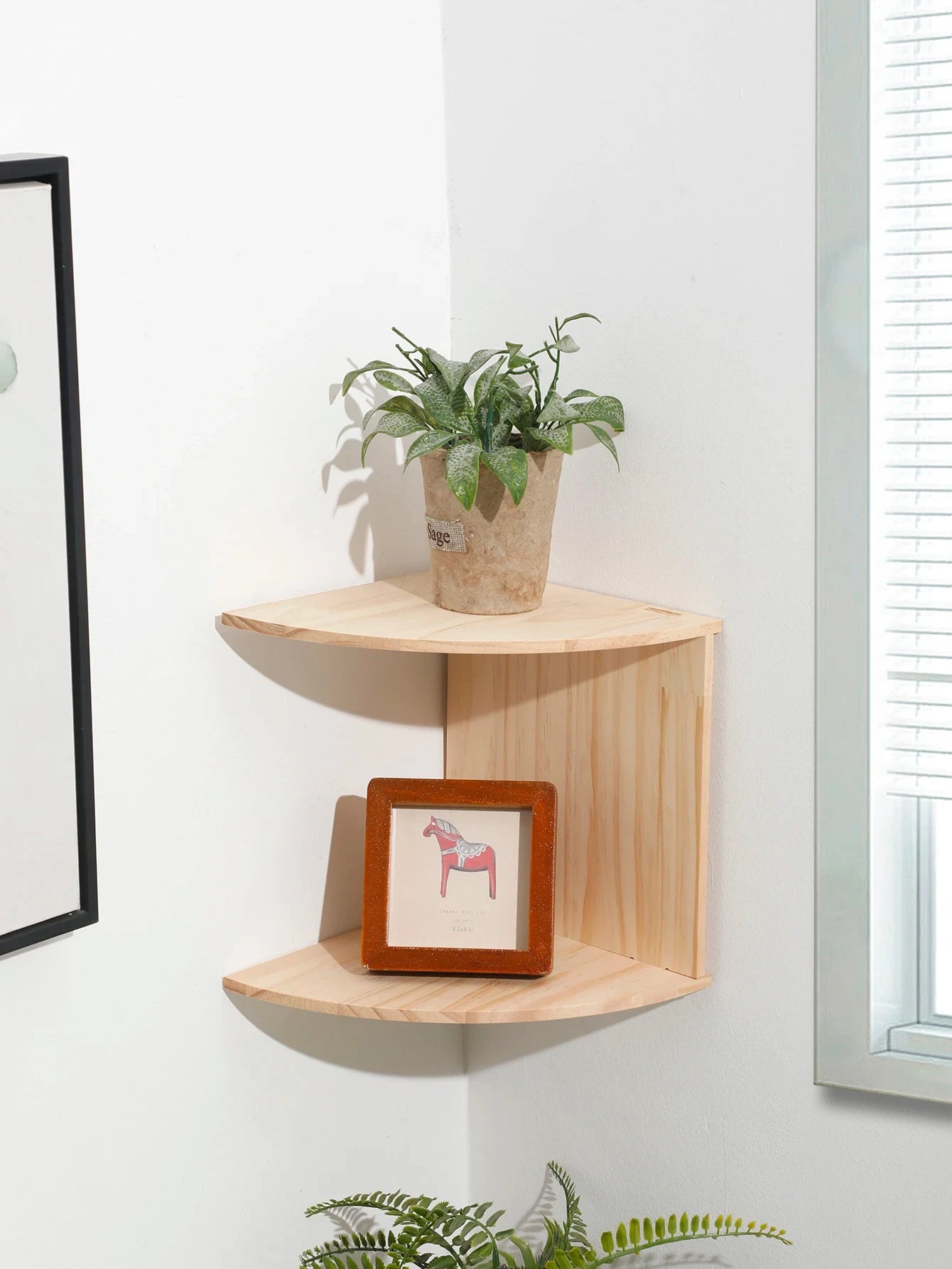Wooden Burlywood Storage Shelf