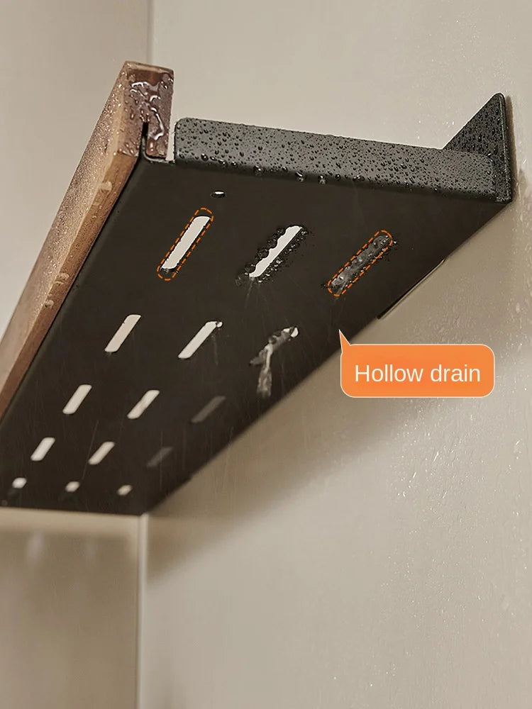 Wall-Mounted Wooden Kitchen Storage Rack