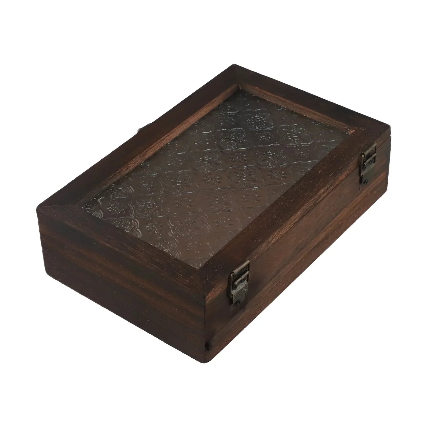 Retro Solid Wood Storage Box with Lid